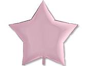 Звезда фольга Розовая 92 см с гелием
